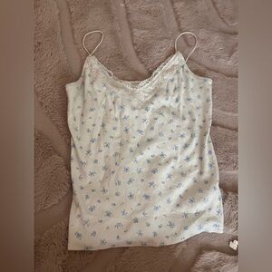 Floral Lace Trim Cami Top